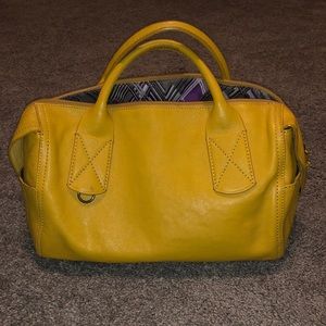 Francesco Biasia Yellow Leather Handbag